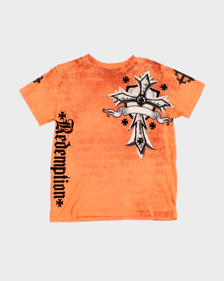 Y2K 00s Raw State Premium Orange T-Shirt - M