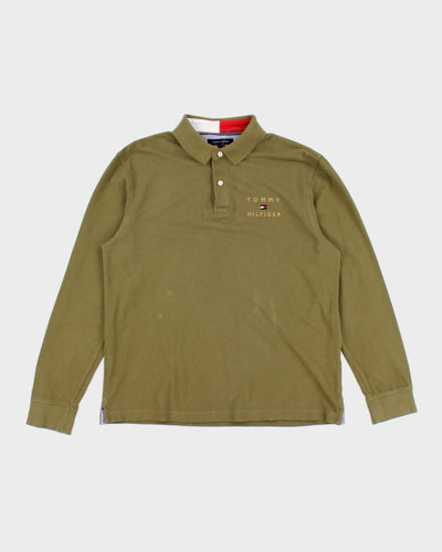 Tommy Hilfiger Long Sleeve Green Polo Shirt - L