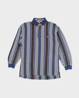 Vintage 90s Tommy Hilfiger Striped Long Sleeve Polo Shirt - M