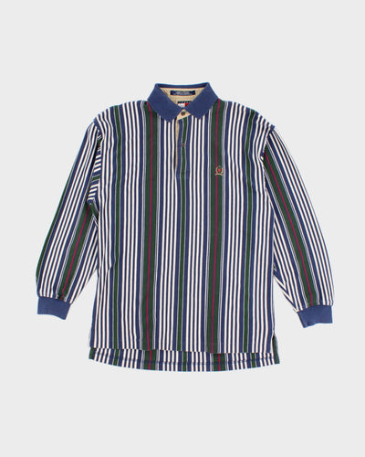 Vintage 90s Tommy Hilfiger Striped Long Sleeve Polo Shirt - M