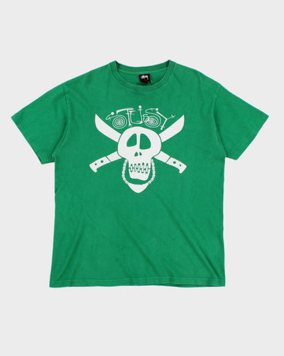 Vintage 00s Stussy Skull Printed T-Shirt - L