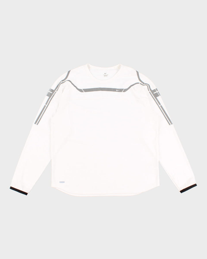 Men's White Nike Long Sleeve Active Top T-Shirt - XL
