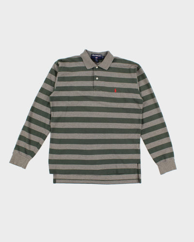 Vintage 90s Polo Sport Ralph Lauren Striped Long Sleeve Polo - M