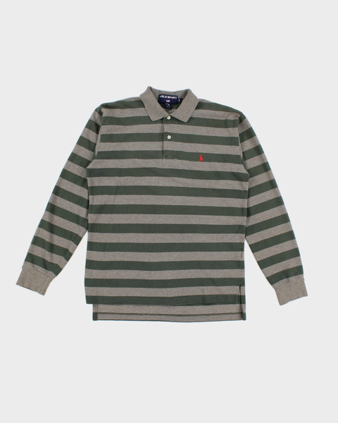 Vintage 90s Polo Sport Ralph Lauren Striped Long Sleeve Polo - M