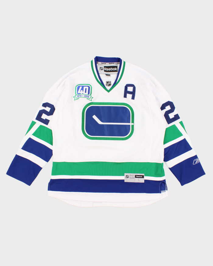 Mens White NHL x Canucks Reebok Sports Jersey - L