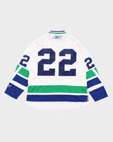 Mens White NHL x Canucks Reebok Sports Jersey - L