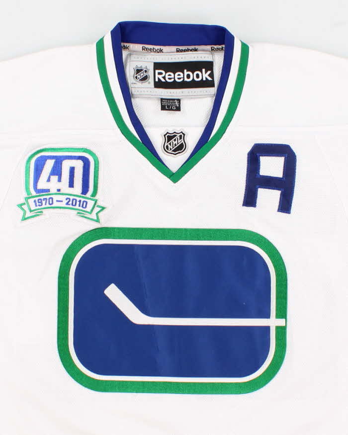 Mens White NHL x Canucks Reebok Sports Jersey - L