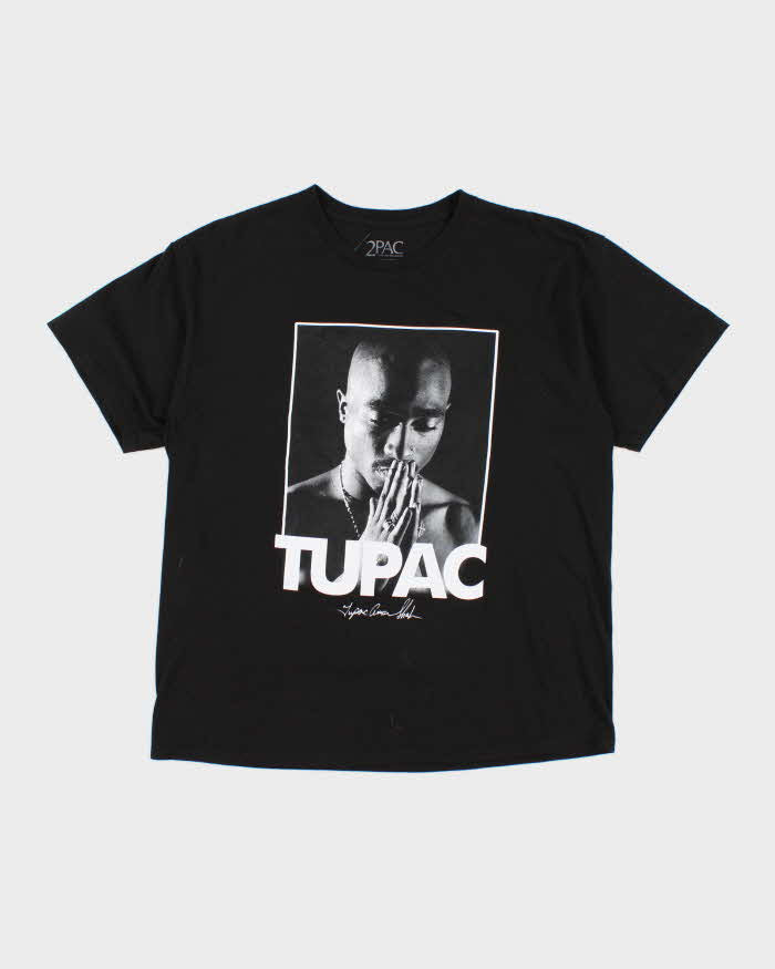 Men's Black 2Pac Graphic Print T-Shirt - XL