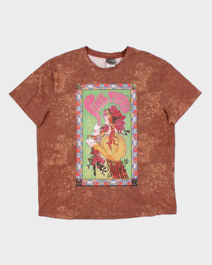 Mens Brown Pink Floyd Graphic T-Shirt - XL