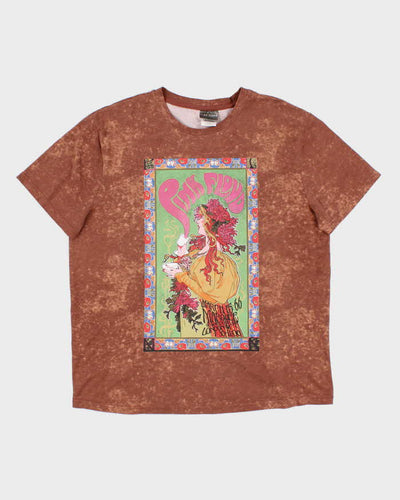 Mens Brown Pink Floyd Graphic T-Shirt - XL