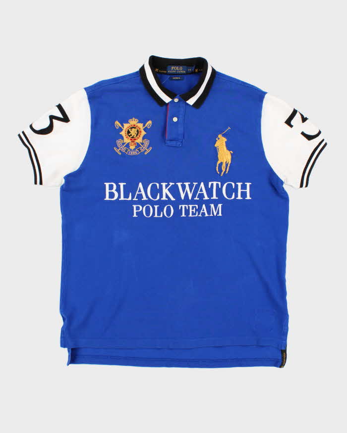 Mens Blue Ralph Lauren Blackwatch Polo Shirt - L