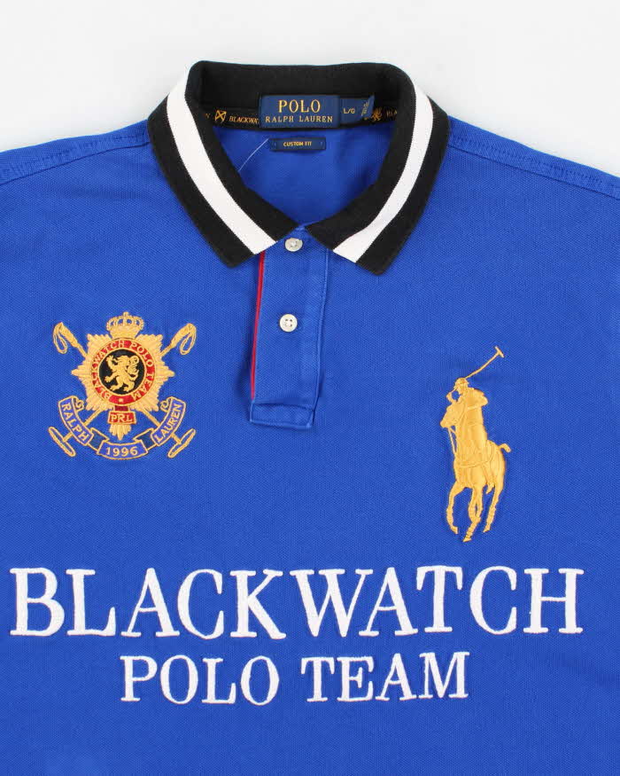 Mens Blue Ralph Lauren Blackwatch Polo Shirt - L – Rokit