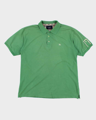 Mens Green Burberry Polo Shirt - M
