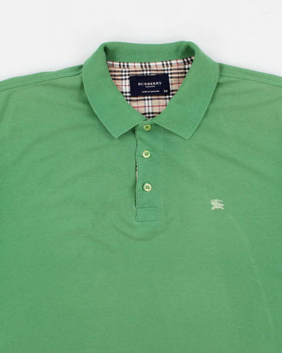 Mens Green Burberry Polo Shirt - M