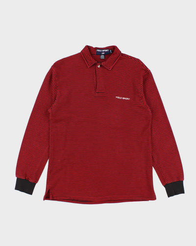 Mens Red Ralph Lauren Polo Sport Stripped Long Sleeve  Polo Shirt - M