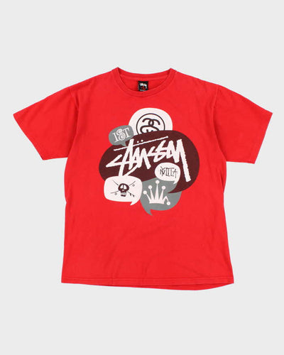 Stussy Red Graphic T-Shirt - L