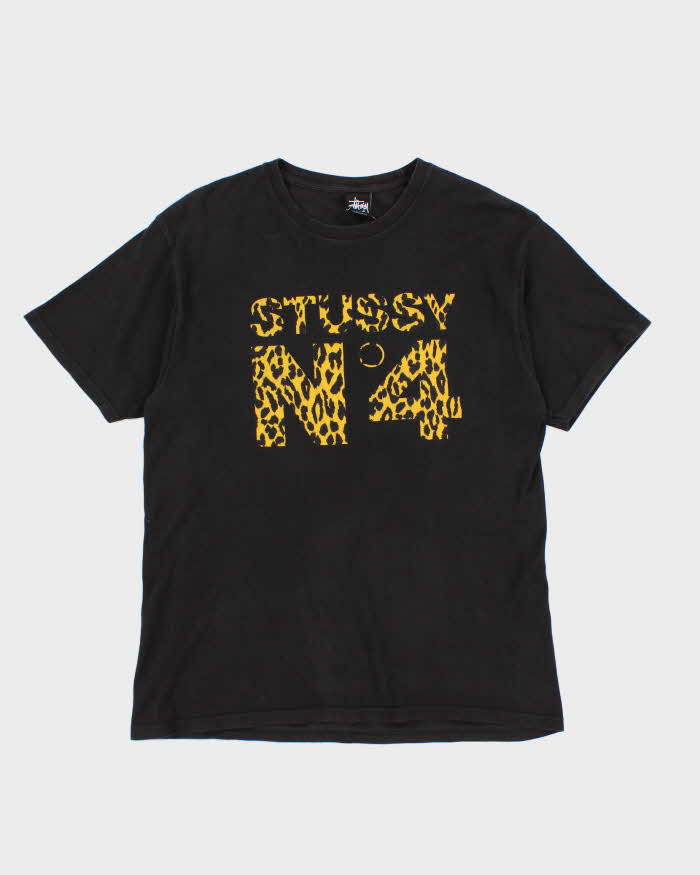 Stussy Cheetah Print Branded T-Shirt - M