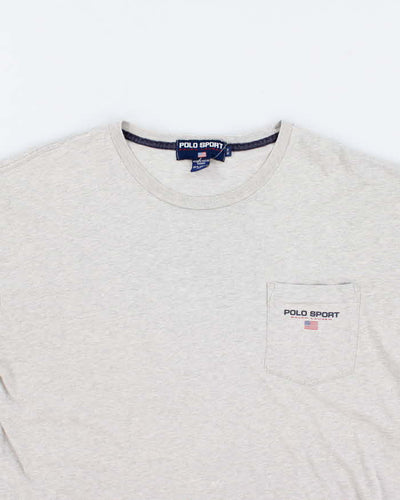 Mens Light Grey Ralph Lauren Long Sleeve T-Shirt - M