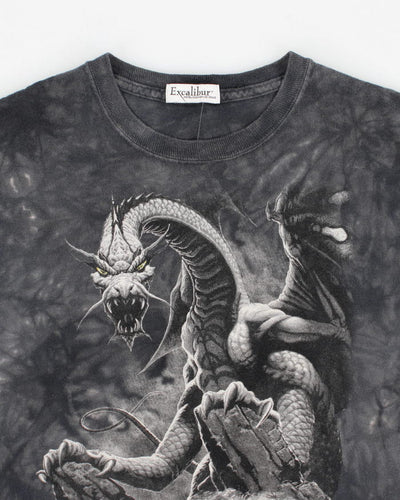 Vintage 90s Excalibur Dragon Graphic T-Shirt - S