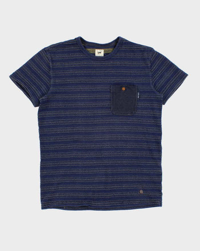 Lee Textured Stitching Navy T-Shirt - S