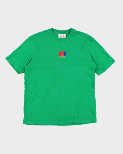 Men's Green Adidas Logo T-shirt - M