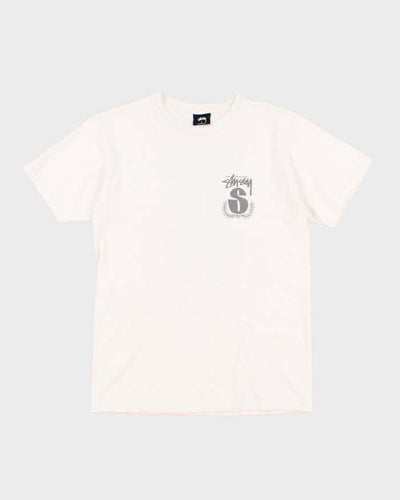 Men's White Stussy Graphic Print T shirt - S