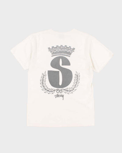 Men's White Stussy Graphic Print T shirt - S