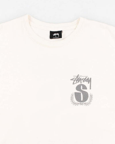 Men's White Stussy Graphic Print T shirt - S