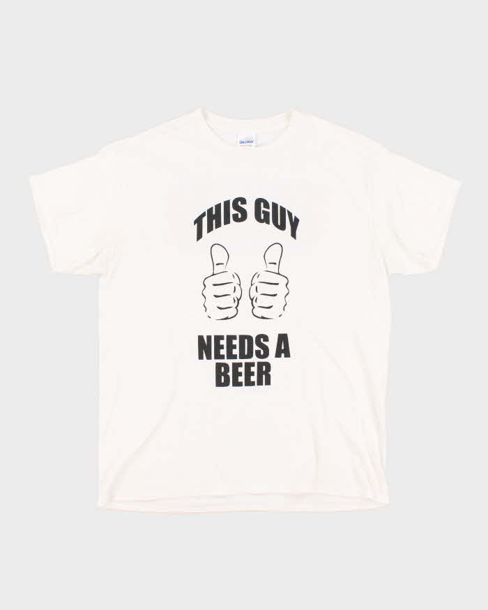 Men's Vintage Beer-Fest White T-Shirt - L