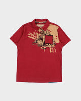 Y2K 00s Red Polo Shirt - M