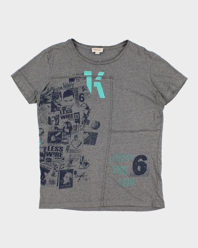 Y2K 00s Diesel Grey Graphic T-Shirt - XL
