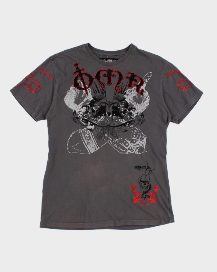 Y2K 00s Embroidered Graphic T-Shirt - L