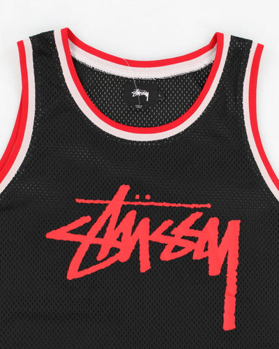 Men's Black Stussy Basketball Jersey - L