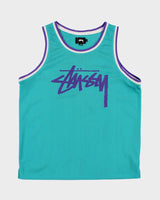 Men's Blue Stussy Basketball Jersey - L
