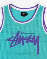 Men's Blue Stussy Basketball Jersey - L