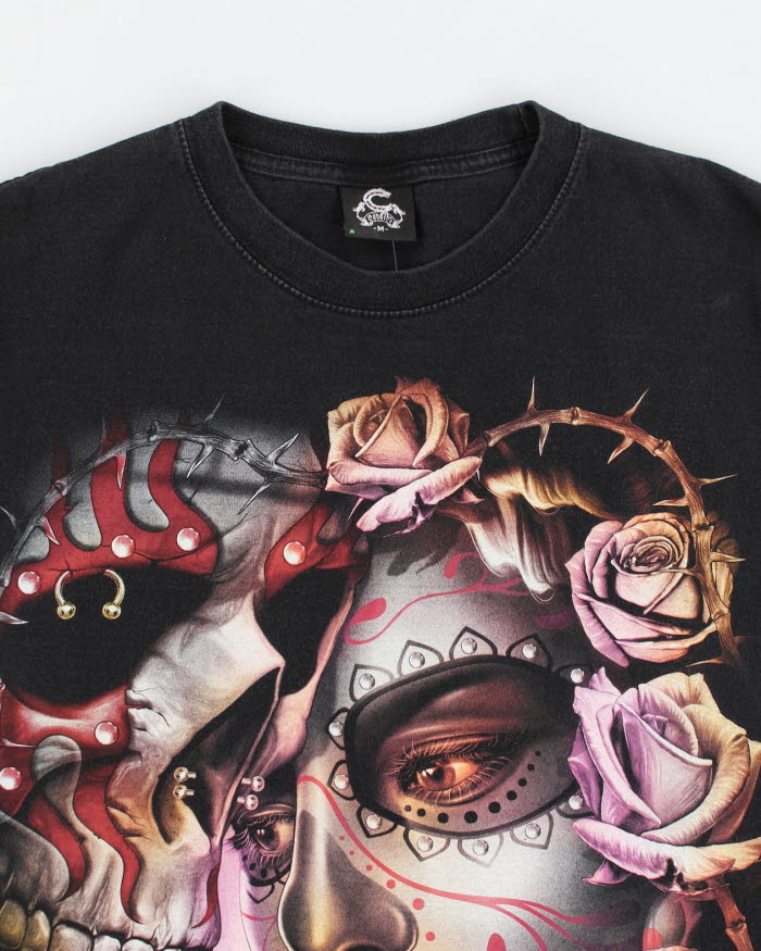 Vintage Y2K Gothic Style Graphic T-Shirt - M
