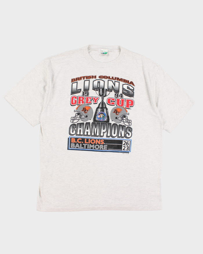 Vintage Grey 1994 Lions Champions T-Shirt - XL