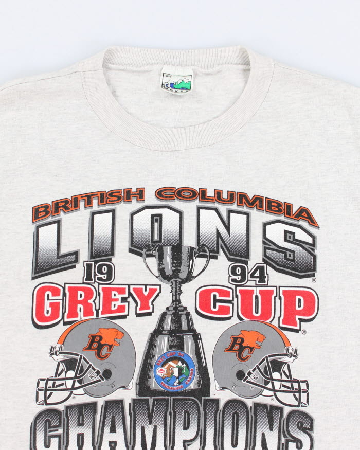 Vintage Grey 1994 Lions Champions T-Shirt - XL