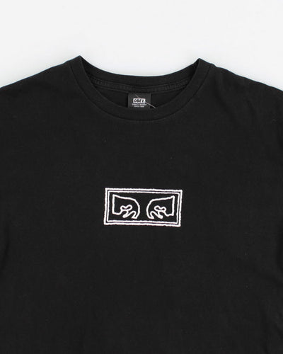 Y2k Obey Black T-Shirt - M