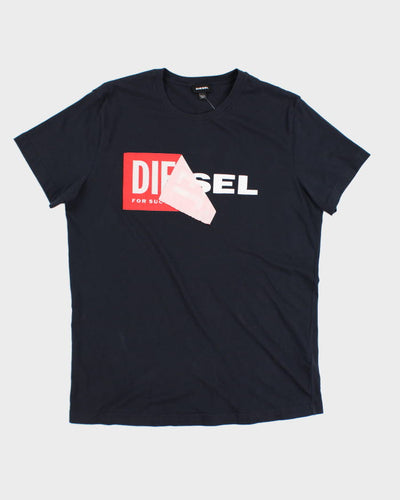 Diesel Navy Logo T-Shirt - M