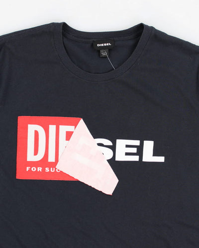 Diesel Navy Logo T-Shirt - M