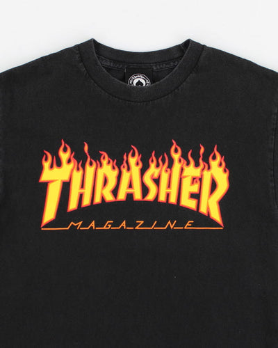 Vintage 90s Thrasher Black T-Shirt - S