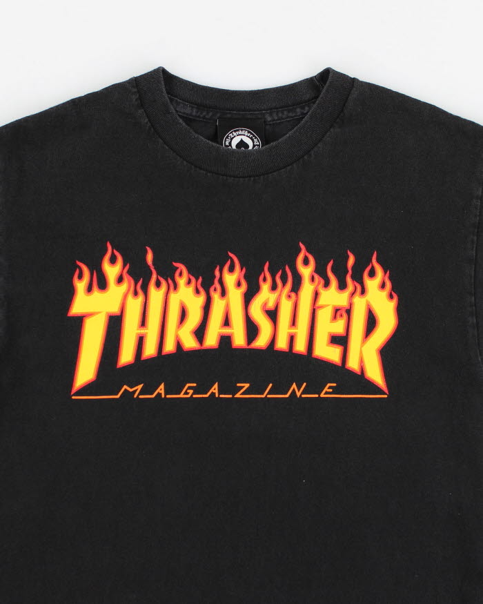 Vintage 90s Thrasher Black T-Shirt - S