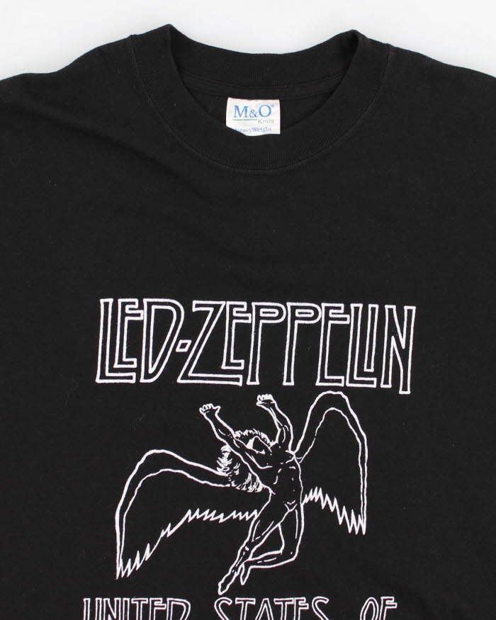 Led-Zeppelin Black Graphic Band T-Shirt - M