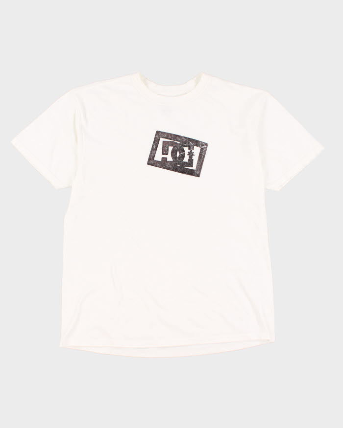 Y2K 00s DC White Logo T-Shirt - L