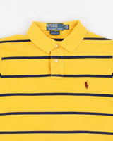 Ralph Lauren Yellow Stripe Polo Shirt - M