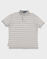 Ralph Lauren Grey Stripe Polo - L
