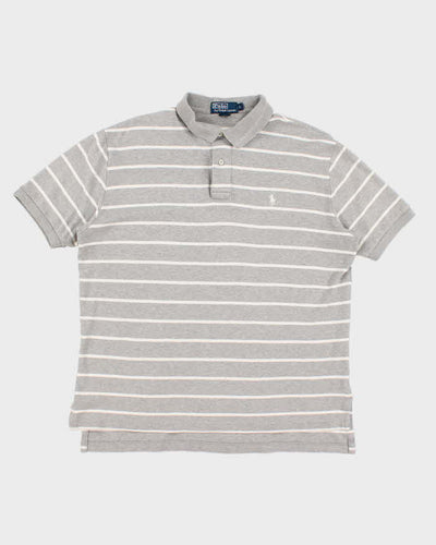 Ralph Lauren Grey Stripe Polo - L