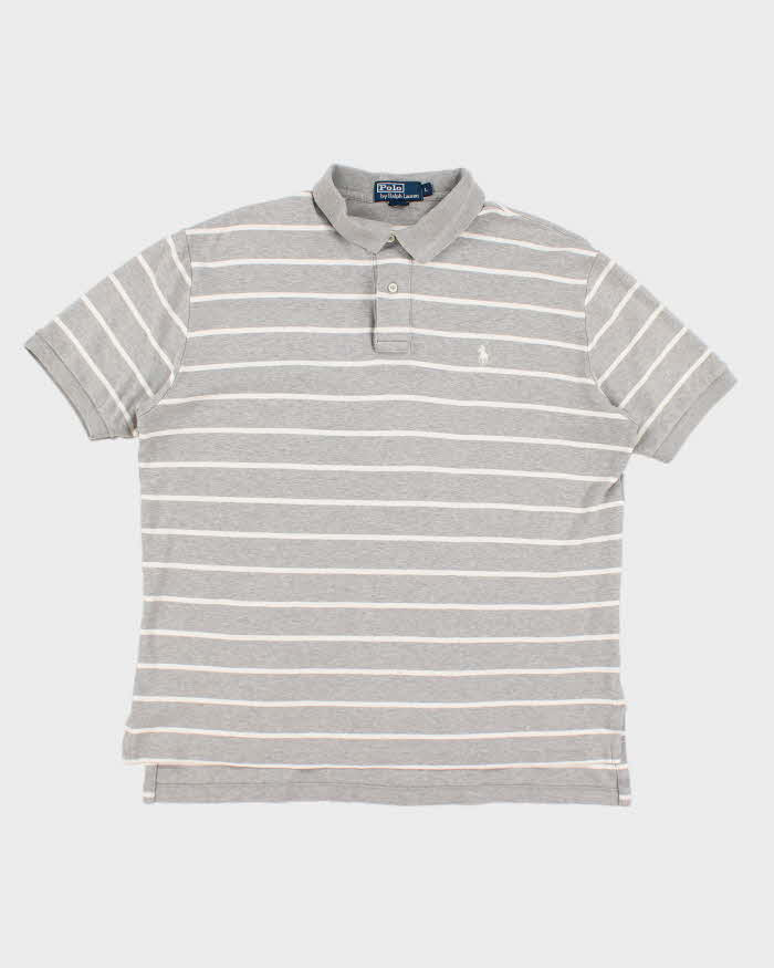 Ralph Lauren Grey Stripe Polo - L