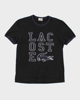 Vintage Lacoste Spell Out Navy T-Shirt - S